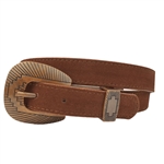 Genuine Suede Belt with Copper Buckle set