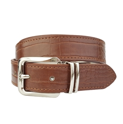 Classic Alligator Print belt in Shiny Silver Buckle