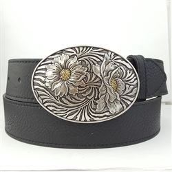 Plus Size: Western Sun flower Buckle Belt