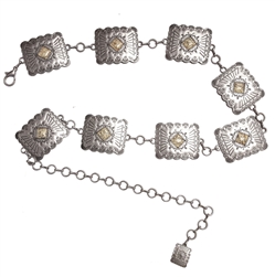 Western Silver w. rectangular Concho Chain Belt