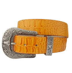 On Sale: Longhorn Buckle/Loop w. Orange Alligator Belt