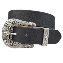 Western-Inpired Long Horn Buckle and Loop Belt