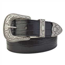 Western-Inspired Alligator-Print Belt