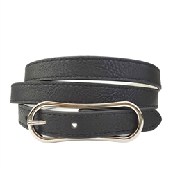 Plus Size: Classic Skinny Silver Buckle Belt