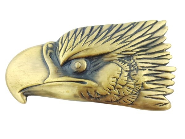 Vintage Brass & 10k Gold Eagle Belt Buckle